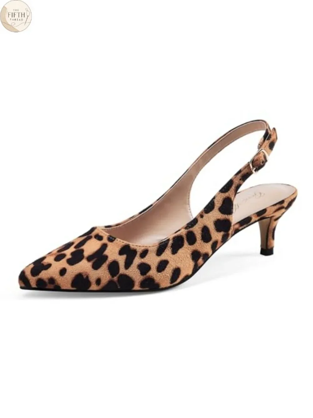Kitten Heels Closed Toe Slingback Pumps Pointed Toe 2in Low Heel Vegan